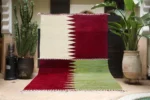 Crimson Ivory Sawtooth Kilim