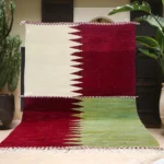 Crimson Ivory Sawtooth Kilim