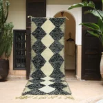 Ivory Black Diamond Berber Runner