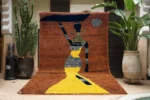 Terracotta Silhouette Figurative Boujad Rug