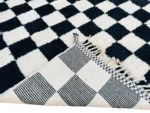 Black White Checkerboard Berber Rug - Image 10