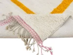 Ivory Ochre Pink Abstract Berber Rug - Image 10