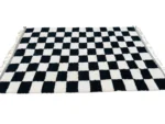 Black White Checkerboard Berber Rug - Image 11