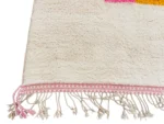 Ivory Ochre Pink Abstract Berber Rug - Image 11