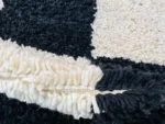 Black White Checkerboard Berber Rug - Image 13