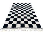 Black White Checkerboard Berber Rug - Image 2
