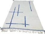 Ivory Navy Brushstroke Beni Ourain - Image 4