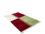 Crimson Ivory Sawtooth Kilim - Image 3