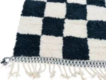 Black White Checkerboard Berber Rug - Image 5