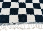 Black White Checkerboard Berber Rug - Image 6