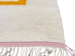 Ivory Ochre Pink Abstract Berber Rug - Image 6