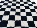 Black White Checkerboard Berber Rug - Image 7