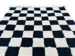 Black White Checkerboard Berber Rug - Image 8