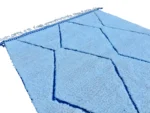 Ice Blue Cobalt Diamond Beni Ourain - Image 9