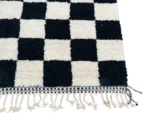 Black White Checkerboard Berber Rug - Image 9