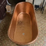 Antique Brass Hammered Bathtub - Image 3