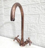 Copper Gooseneck Faucet with Engraved Design - Image 2