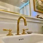 Unlacquered Brass Deck Mounted Faucet