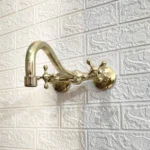 Unlacquered Brass Curved Wall Mounted Faucet