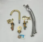 Unlacquered Brass Deck Mounted Bathroom Faucet - Image 2