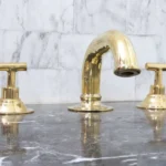 Unlacquered Brass Deck Mounted Sink Faucet