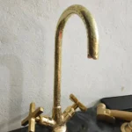 Unlacquered Brass Engraved Gooseneck Faucet