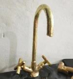 Unlacquered Brass Engraved Gooseneck Faucet - Image 3