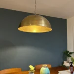 Unlacquered Brass Pendant Light, Round Brass Light Fixture - Image 2