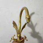 Unlacquered Brass Swan Bathroom Faucet