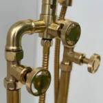 Unlacquered Brass Tub Filler Faucet With Wheel Handle - Image 3