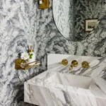 Unlacquered Brass Wall Mount Faucet for Small Sink - Image 2