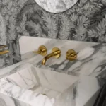 Unlacquered Brass Wall Mount Faucet for Small Sink