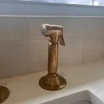 Antique Brass Bridge Kitchen Faucet - Image 4