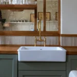 6-Inch Unlacquered Brass Bridge Kitchen Faucet - Image 3