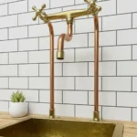 Unlacquered Brass and Copper Kitchen Faucet
