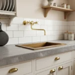 Unlacquered Brass Wall Mount Kitchen Faucet - Image 3