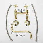 Unlacquered Brass Wall Mount Kitchen Faucet - Image 4