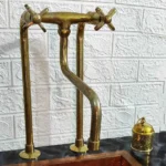 Antique Brass Kitchen Faucet With Long Legs