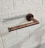 Brushed Copper Wall-Mount Toilet Paper Holder - Image 4