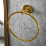 Antique Brass Bathroom Ring Towel Rack - Image 2