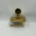 Brass Toilet Paper Holder with Shelf - Image 2