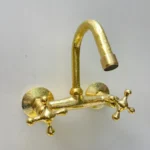 Engraved Brass Wall Mounted Kitchen Faucet - Image 3