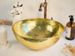 Hammered Brass Round Vessel Sink