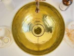Hammered Brass Round Vessel Sink - Image 3