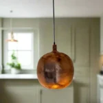 Hammered Copper Ball Pendant Light