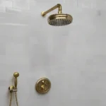 Unlacquered Brass Shower System With Adjustable ShowerHead - Image 2