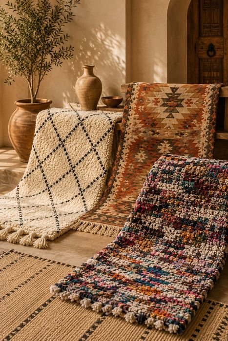 Berber Moroccan rug &mdash; hand-knotted geometric wool from the High Atlas