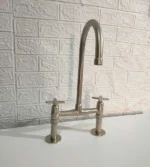 Solid Brass Bridge Faucet Nickel Matte Finish - Image 3