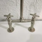 Solid Brass Bridge Faucet Nickel Matte Finish - Image 5