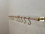 Unlacquered Brass Copper Pot Rail with S-Hooks - Image 5